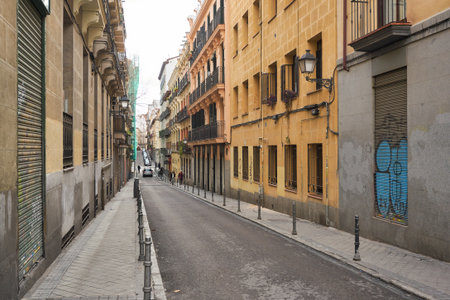 MADRID, SPAIN - CIRCA JANUARY, 2020: street level view of Madrid.のeditorial素材