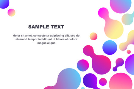 Abstract composition of fluid shapes with trendy multicolored gradients Template with copy spaceのイラスト素材