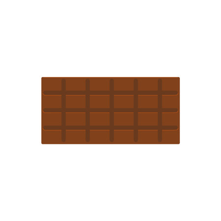 Milk chocolate Isolated icon in flat design Vector illustration of full chocolate bar on white backgroundのイラスト素材