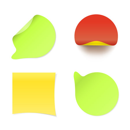 Stickers Vector isolated icons in realistic styleのイラスト素材