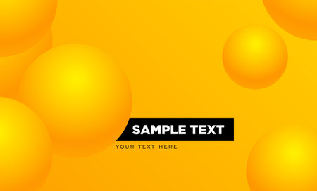 3D spheres Design concept for posters and banners Vector illustration in monochrome yellow color with copy spaceのイラスト素材