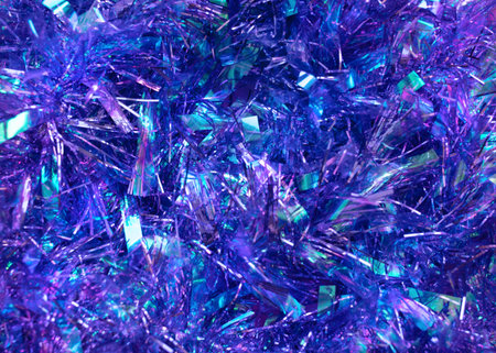 Tinsel garland Close up photo for posters and bannersの写真素材