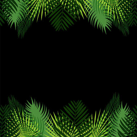 Palm leaves Vector template for posters and banners with copy spaceのイラスト素材