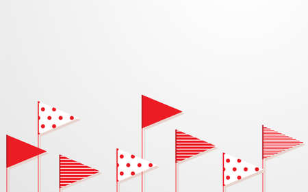 Paper flags Vector illustration with copy space