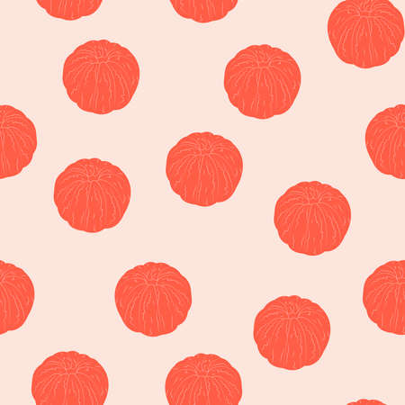 Tangerines seamless pattern Vector illustration in flat design