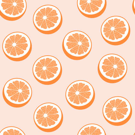 Seamless pattern with oranges Vector illustration in flat designのイラスト素材