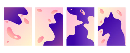 Vector illustrations set for postcards and bannersのイラスト素材