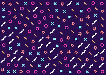Vector illustration with memphis pattern in flat design.