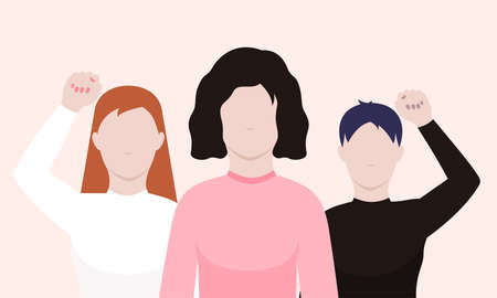 Feminism. Vector illustration in flat design.のイラスト素材