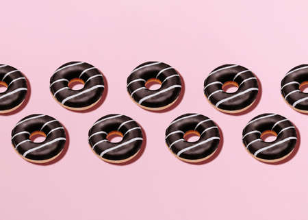 Donuts. Top view concept photo.の写真素材