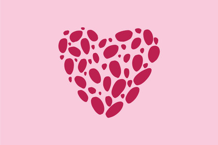 Pink colored heart from leopard print. Vector illustration.のイラスト素材