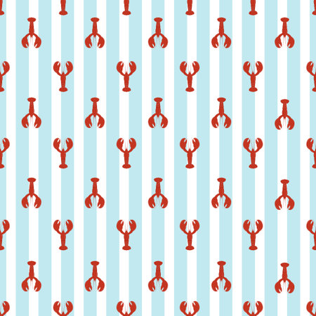 Red lobster seamless print for textile and fabric.のイラスト素材