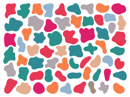 Random abstract drops isolated on white backdropのイラスト素材