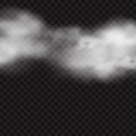 White realistic clouds isolated on transparent background.のイラスト素材