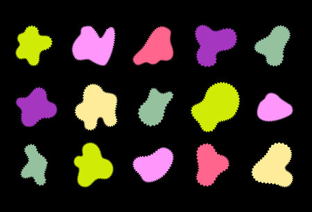 Set of vector bright random organic shapes.のイラスト素材