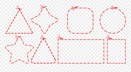 Vector cutting lines icon set. Geometric shapes.のイラスト素材