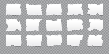 Realistic white colored text boxes isolated on transparent backgroundのイラスト素材