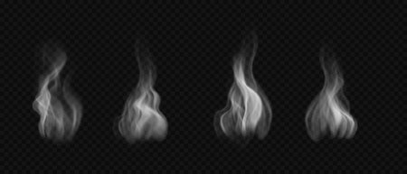 Vector wavy steam, haze, fog on water, bbq, foodのイラスト素材