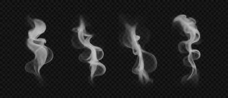 Wavy smoke on water, tea, coffee, food.のイラスト素材