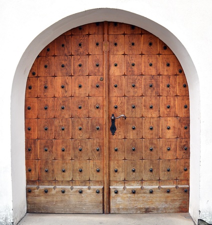 Wooden door with smith workの写真素材