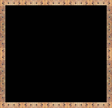 Wood photo frame, metal nailsの写真素材