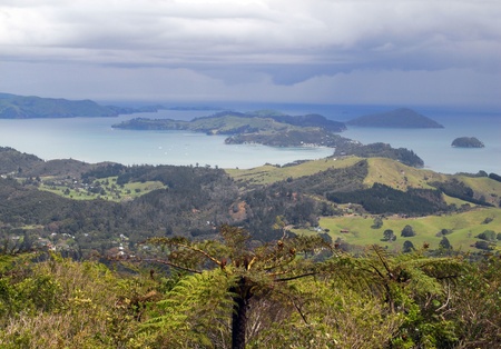 Bay of islands from above - New Zealandの写真素材