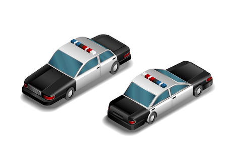 isometric police cars のイラスト素材