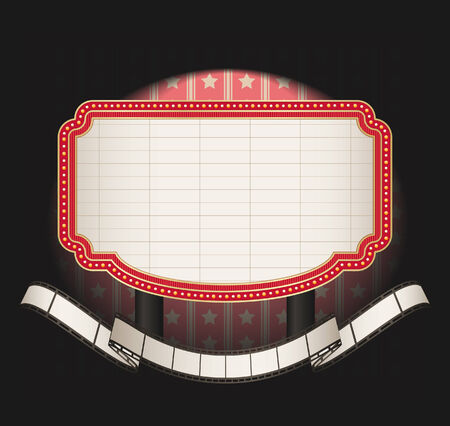 marquee with film strip bannerのイラスト素材