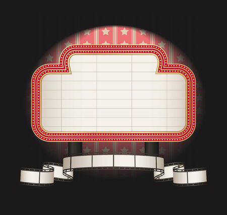 marquee with film strip bannerのイラスト素材