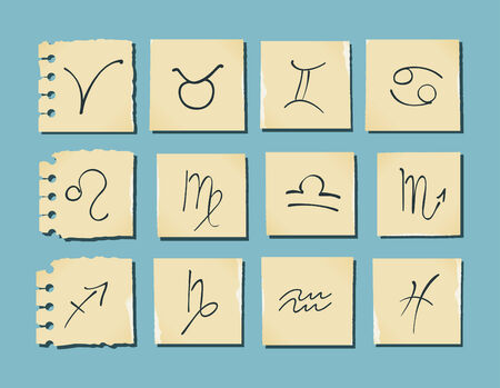 signs drawn on torn paper のイラスト素材