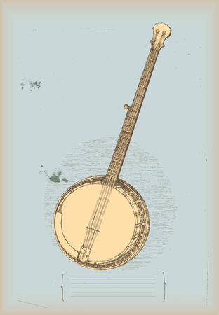 Banjo drawing- traditional instrument のイラスト素材