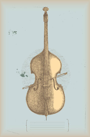 Double bass drawing - music instrument のイラスト素材