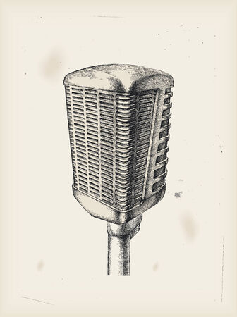 Old microphone -drawing のイラスト素材