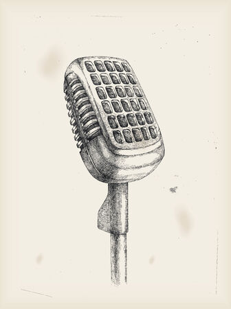 Retro microphone -drawing のイラスト素材