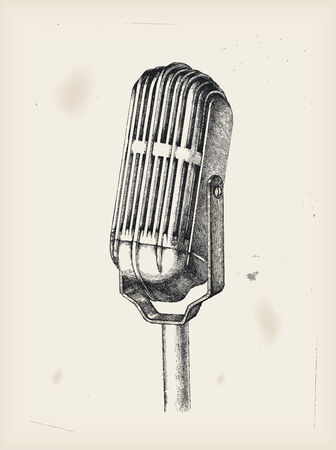 Old microphone -drawing のイラスト素材