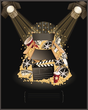 In the spotlight. Movie itemのイラスト素材