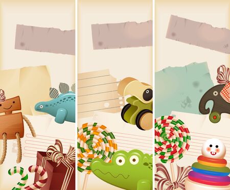 Toys, candy & childhood memories - banners のイラスト素材