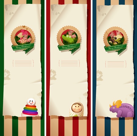 Christmas banners - toys labels and paperのイラスト素材