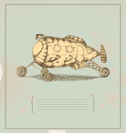Transportation apparatus - invention - vintage drawingのイラスト素材