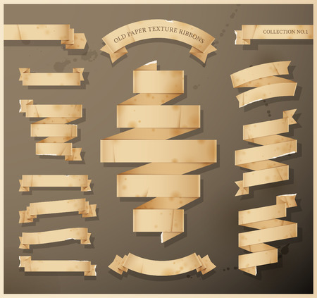 Old paper texture ribbons - Collection No 1のイラスト素材