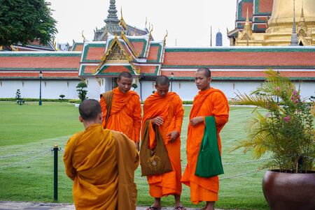 Monks at Royal Palace, Bangkok, Thailandのeditorial素材