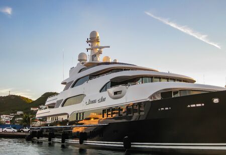 Luxury Yacht in  Simpson Bay, St, Maartenのeditorial素材
