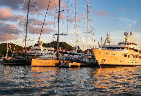 Luxury Yachts in  Simpson Bay, St, Maartenのeditorial素材