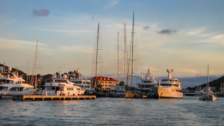 Luxury Yachts in  Simpson Bay, St, Maartenのeditorial素材