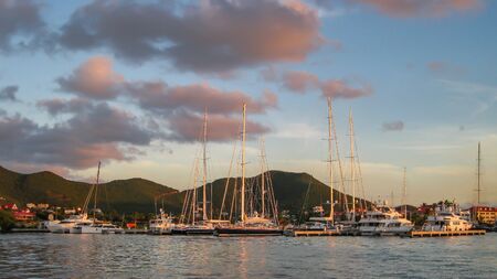 Luxury Yachts  in Simpson Bay, St, Maartenのeditorial素材