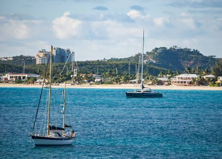 Boats in Simpson Bay, St, Maartenのeditorial素材