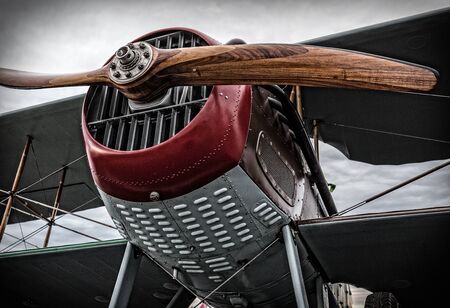 Redding, California, USA- September 28, 2014: A World War One French Spad is on display at the Redding Airshow in northern California.のeditorial素材
