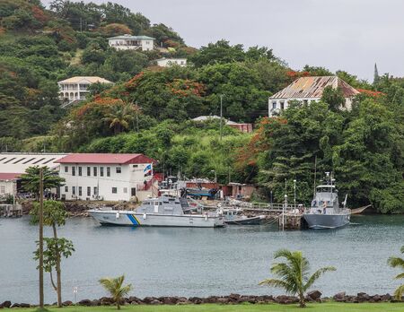 Coast Guard Ships in St. Lucia Harborのeditorial素材