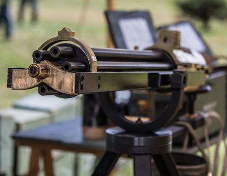 Gatling Gun,Civil War Reenactment, Red Bluff, Californiaのeditorial素材