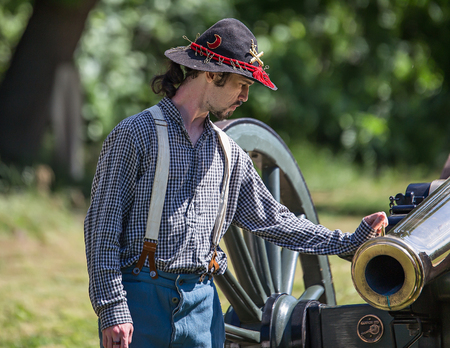 Cannon Crew, Civil War Reenactment, Red Bluff, Californiaのeditorial素材